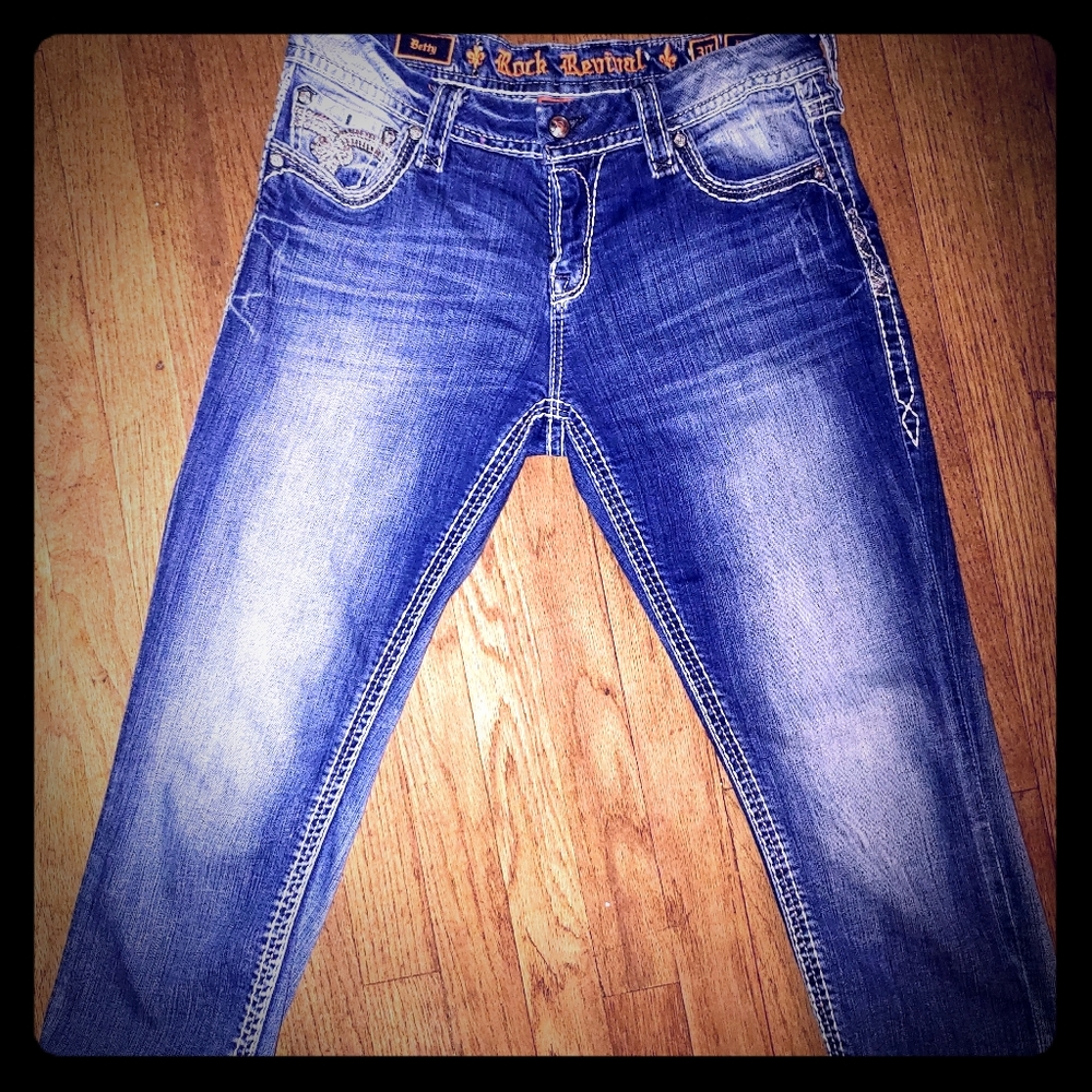 Rock Revival Betty Easy Crop Capri Size 30